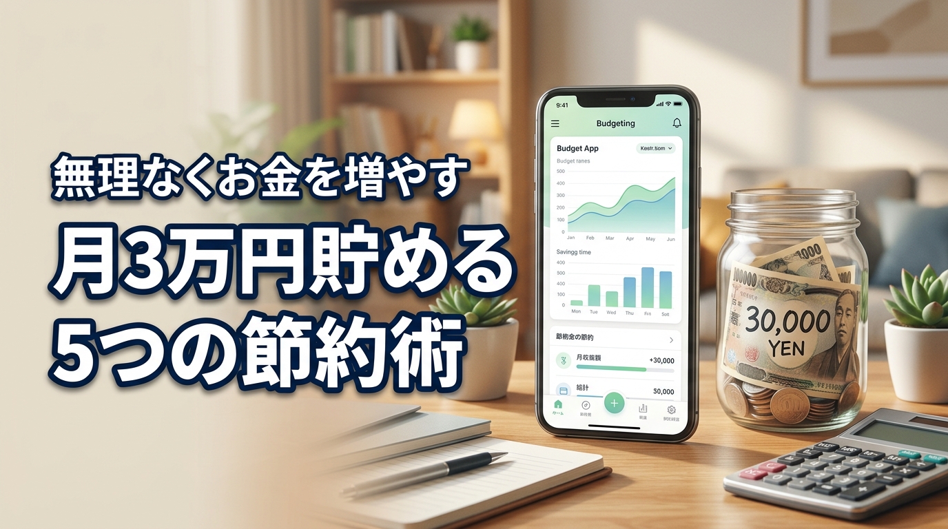 月3万円の貯金方法｜無理なくお金を増やす5つの節約テクニック