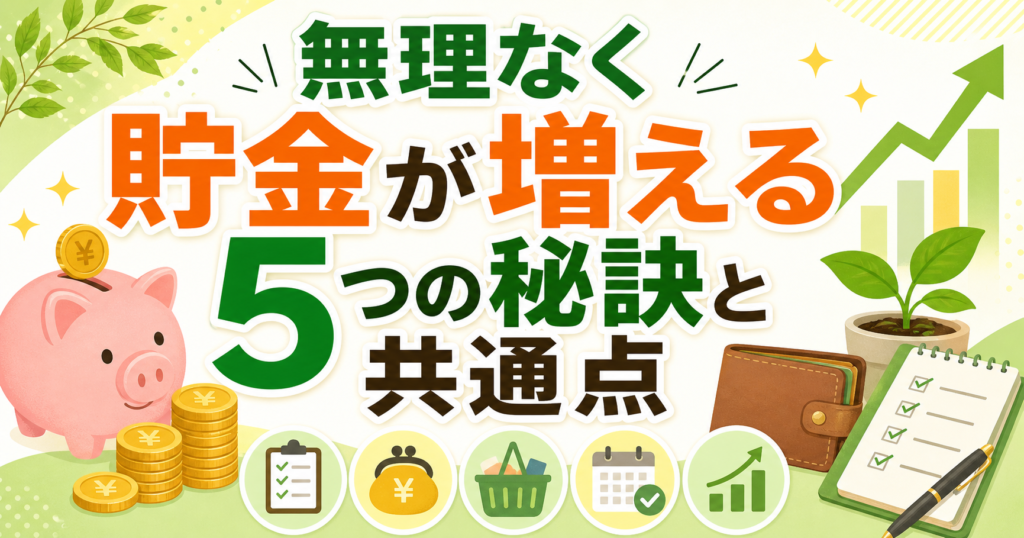 お金が貯まる人の習慣とは？無理なく貯金が増える5つの秘訣と共通点を公開のアイキャッチ画像