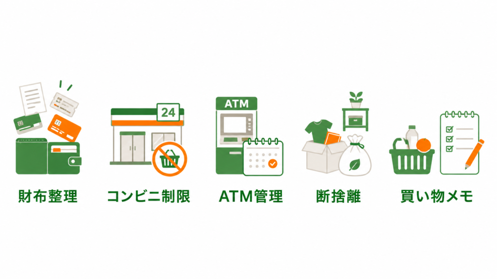 無理なくお金が貯まる人の具体的な生活習慣5選の図解画像