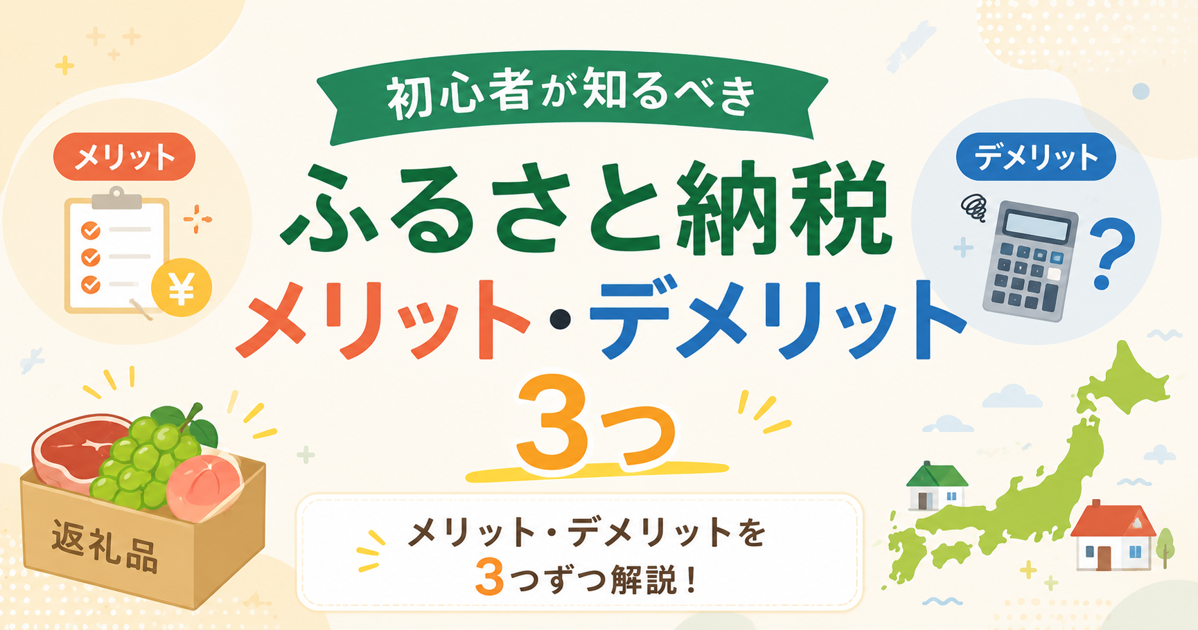 ふるさと納税初心者が知るべきメリット・デメリット3つのアイキャッチ画像