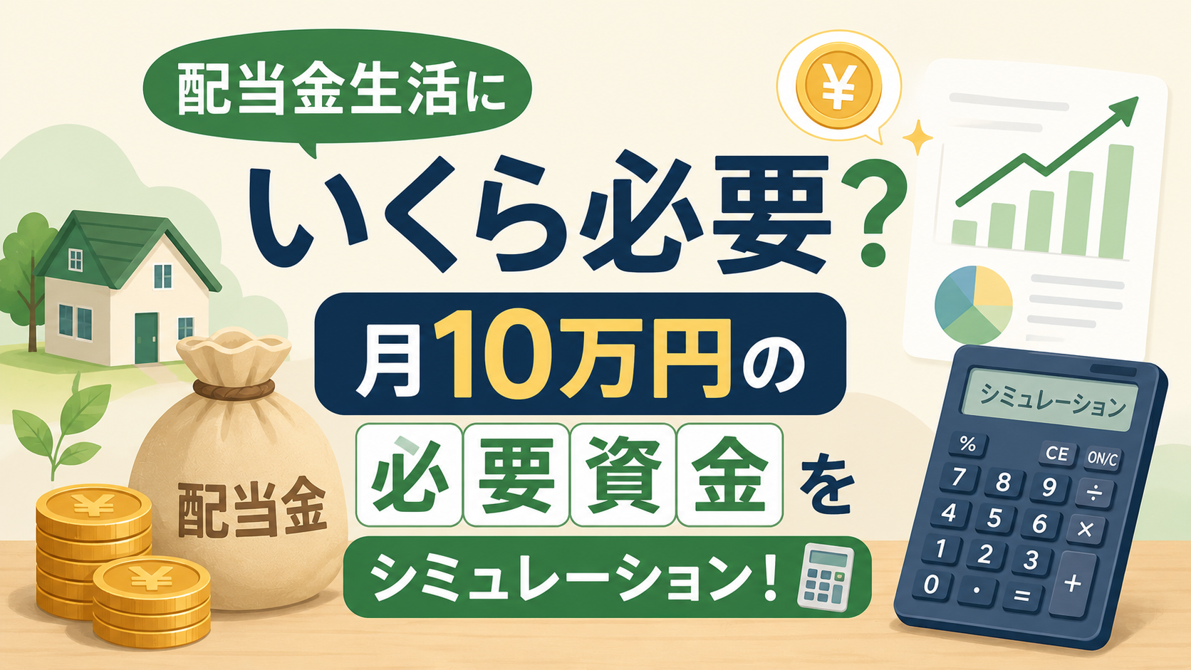 配当金生活にいくら必要？月10万円の必要資金をシミュレーションのアイキャッチ画像